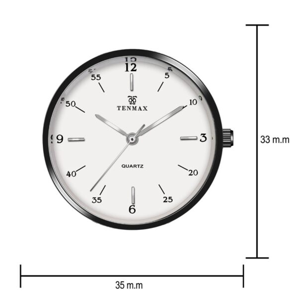 Tenmax Quartz 2188 Pure White Dial Black Leather Analog Watch For Women