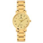 Tenmax Quartz 3056 Rich Gold Dial Analog Gold Watch For Women