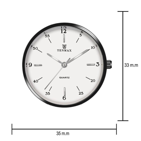 Tenmax Quartz 2188 Pure White Dial Black Chain Analog Watch For Women