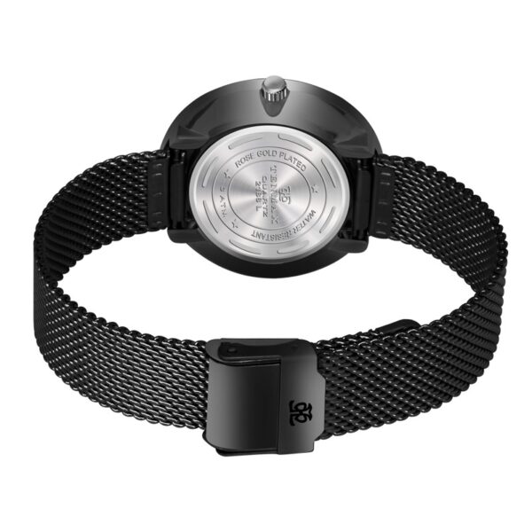 Tenmax Quartz 2188 Pure White Dial Black Chain Analog Watch For Women