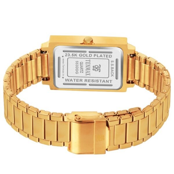 Tenmax Quartz 553 Day Date Gold Dial Gold Analog Watch For Men