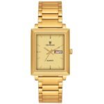 Tenmax Quartz 553 Day Date Gold Dial Gold Analog Watch For Men