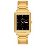 Tenmax Quartz 553 Day Date Black Dial Gold Analog Watch For Men