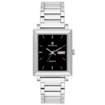Tenmax Quartz 553 Day Date Black Dial Classic Steel Analog Watch For Men