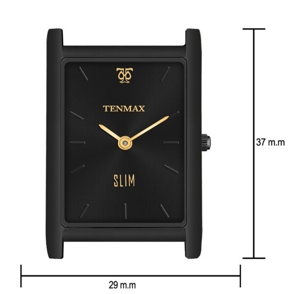 Tenmax Slim 529 Black Dial Black Leather Luxury All Black analog Watch for Men