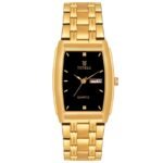 Tenmax Quartz 519 Day Date Black Dial Gold Analog Watch For Men