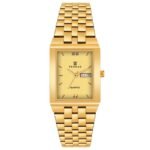 Tenmax Quartz 503 Day Date Gold Dial Gold Analog Watch For Men
