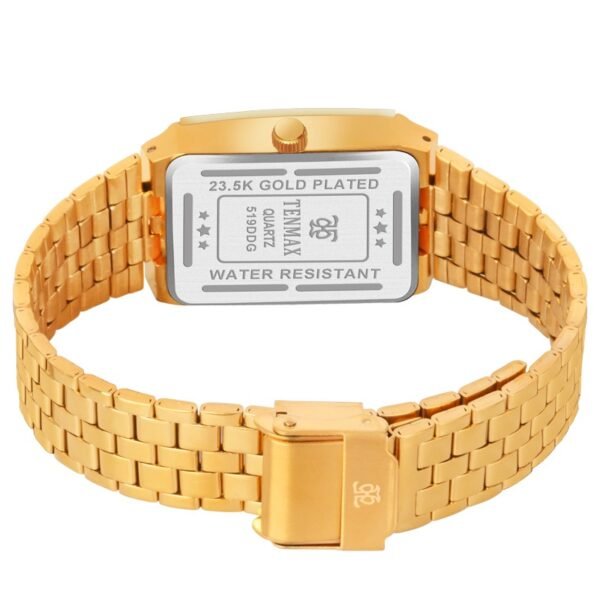 Tenmax Quartz 503 Day Date Gold Dial Gold Analog Watch For Men