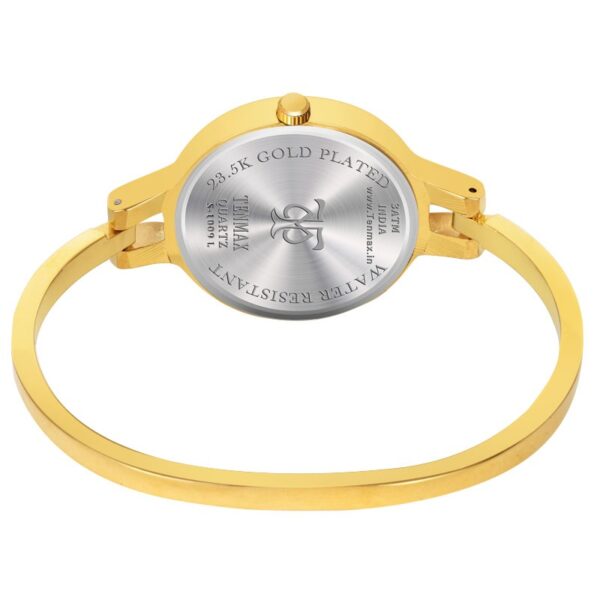 Tenmax Aura Bangle Quartz S1009 Gold Dial Gold Metal Strap Analog Watch For Women