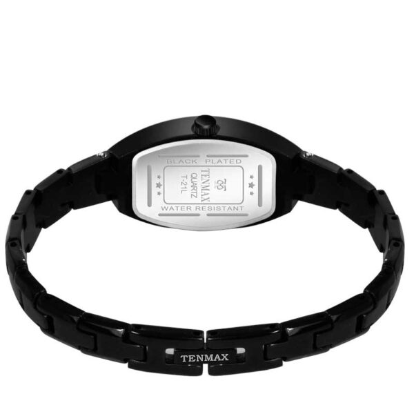 Tenmax Black Aura Collection Quartz T21 Elegant Black Dial Black Analog Watch For Women