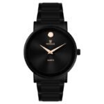 Tenmax Black Aura Collection Quartz 9017 Elegant Black Dial Black Analog Watch For Men