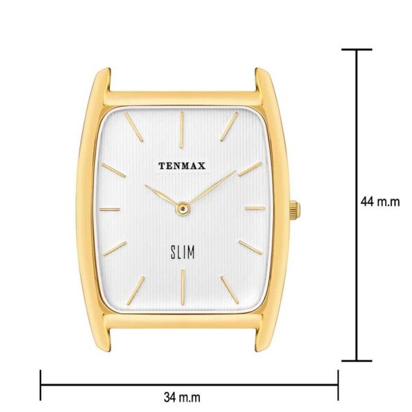 Tenmax Ceramic Slim FT5 White Dial Gold Tone Luxury analog Watch for Men