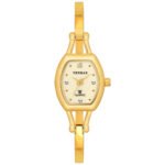 Tenmax Aura Bangle Quartz Gold Dial Gold Metal Strap Analog Watch For Women