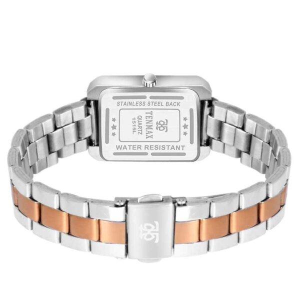 Tenmax BI-Tone Quartz 1515 Silver Dial Steel Copper Analog Watch For Women