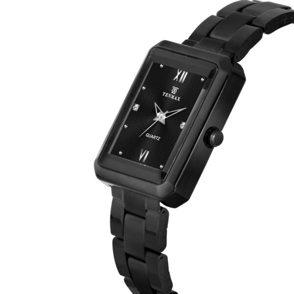 Tenmax Black Aura Collection Quartz 1515 Elegant Black Dial Black Analog Watch For Women