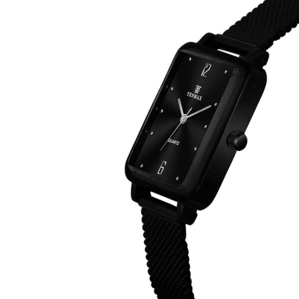 Tenmax Black Aura Collection Quartz 1043 Elegant Black Dial Black Analog Watch For Women