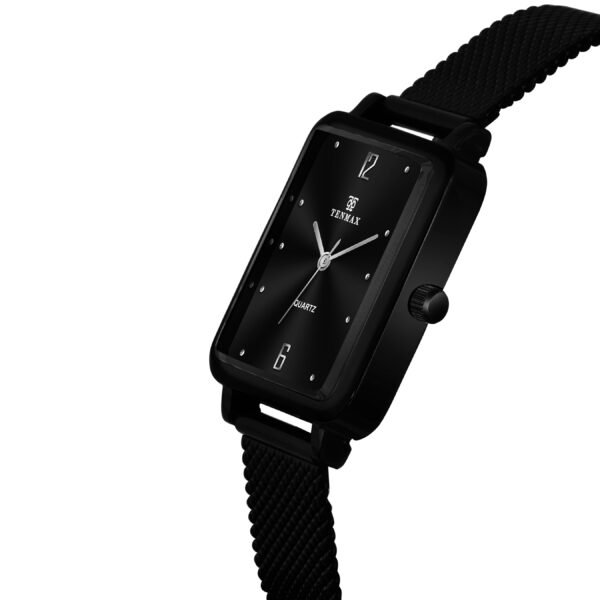 Tenmax Black Aura Collection Quartz 1043 Elegant Black Dial Black Analog Watch For Women