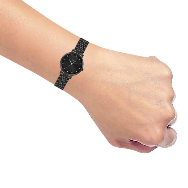 Tenmax Aura Collection Quartz D1043 Elegant Black Dial Black Analog Watch For Women