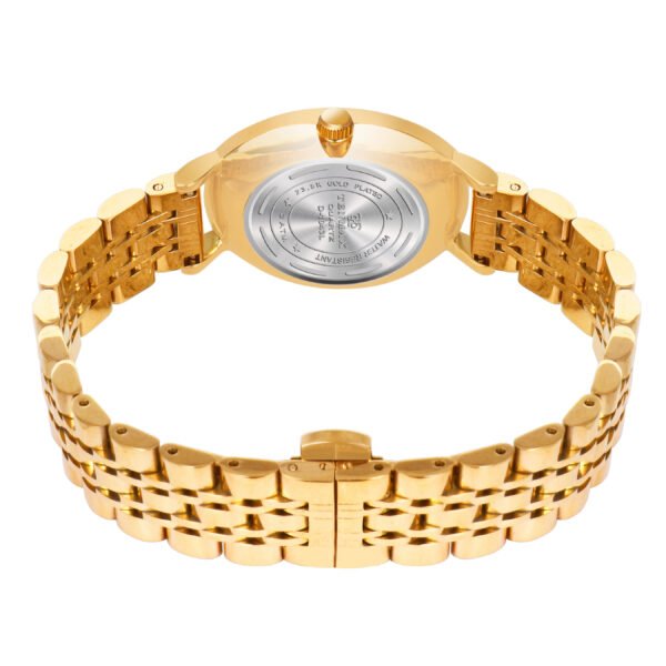 Tenmax Aura Gold Collection Quartz D1043 Elegant Black Dial Analog Gold Watch For Women