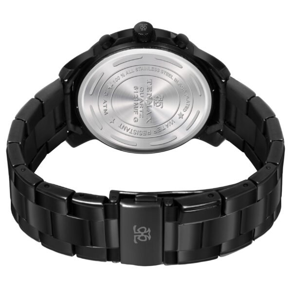 Tenmax Grand 6121 Multi Function Date Black Dial Black Chain Strap Analog Watch For Men