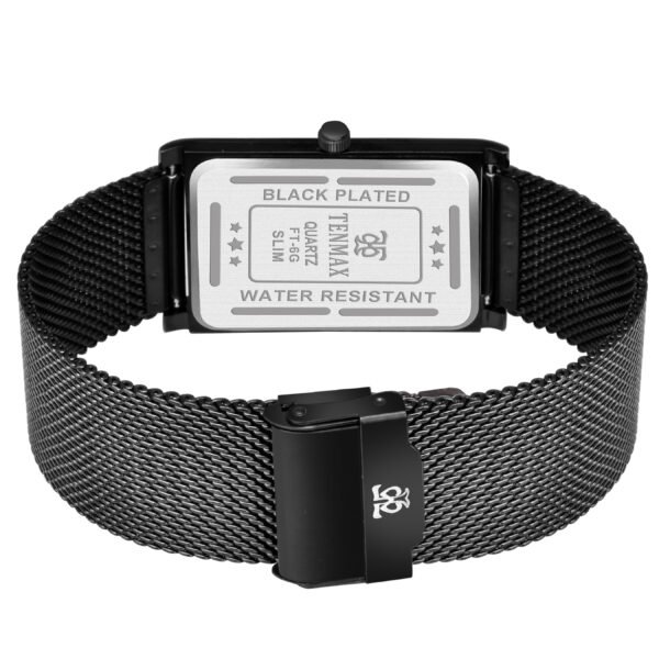 Tenmax Slim Quartz FT6 Classic Black Dial Black analog Watch for Men