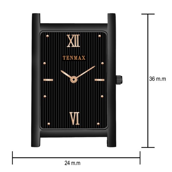 Tenmax Slim Quartz FT6 Classic Black Dial Black analog Watch for Men