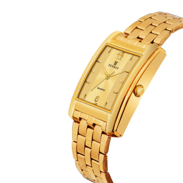 Tenmax Quartz 554 Plain Gold Analog Watch For Men