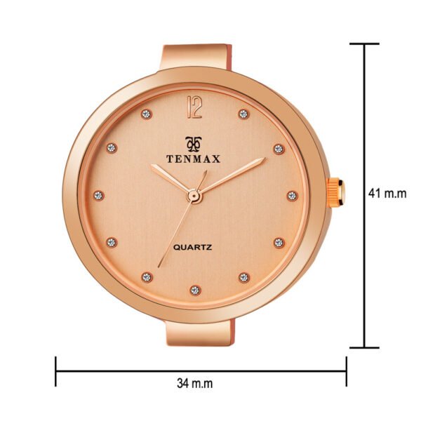 Tenmax Quartz 6122 Luxury Rose Gold Analog Watch For Women