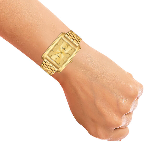 Tenmax Quartz 554 Plain Gold Analog Watch For Men