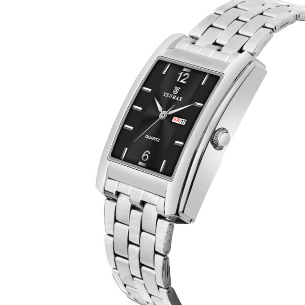 Tenmax Quartz 554 Day Date Steel Analog Watch For Men