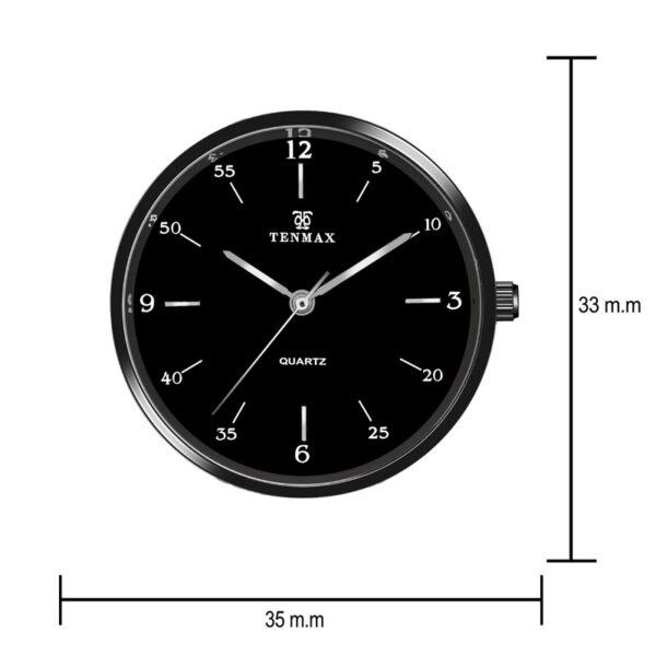 Tenmax Quartz 2188 Elegant Black Dial Black Chain Analog Watch For Women