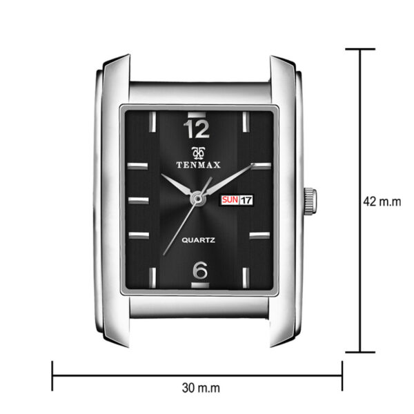 Tenmax Quartz 554 Day Date Steel Analog Watch For Men