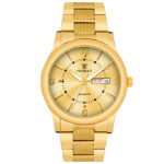 Tenmax Aura Quartz 3018 Day Date Gold Dial Gold Analog Watch For Men
