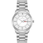 Tenmax SteelFusion Quartz 1165 Day Date White Dial Steel Analog Watch For Boys