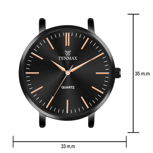 Tenmax Quartz Sleek I-127 Elegant Black Dial Black Chain Analog Watch For Women