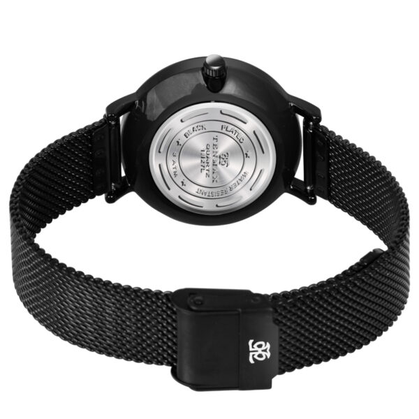 Tenmax Quartz Sleek I-127 Elegant Black Dial Black Chain Analog Watch For Women