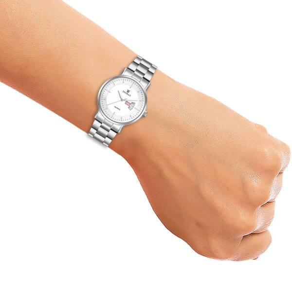 Tenmax SteelFusion Quartz 1337 Day Date White Dial Steel Analog Watch For Men