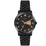 Tenmax Phantom Quartz 9012 Day Date Black Dial Black Metal Analog Watch For Men