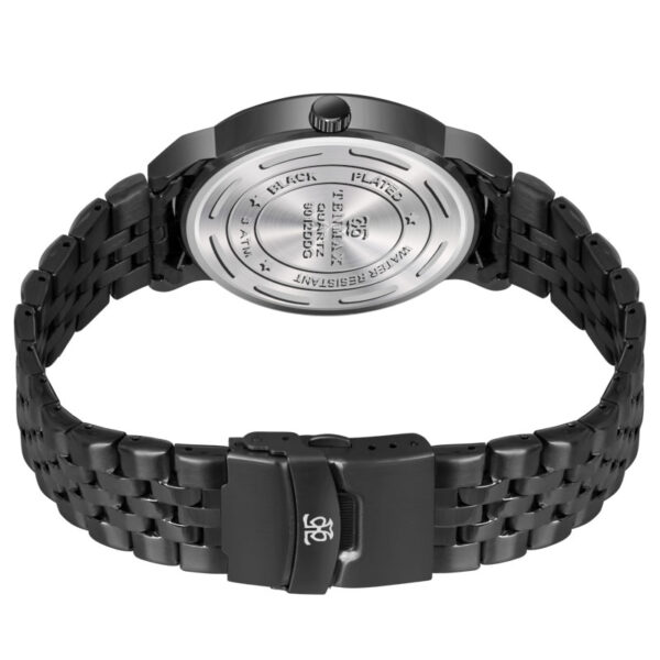 Tenmax Phantom Quartz 9012 Day Date Black Dial Black Metal Analog Watch For Men