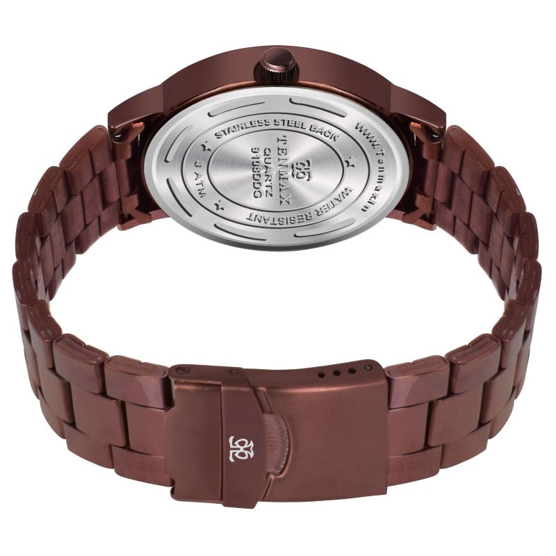 Tenmax Quartz 9108 Day Date Grey Dial Copper Analog Watch For Men