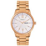 Tenmax Quartz 9304 Day Date White Dial Rose Gold Analog Watch For Men