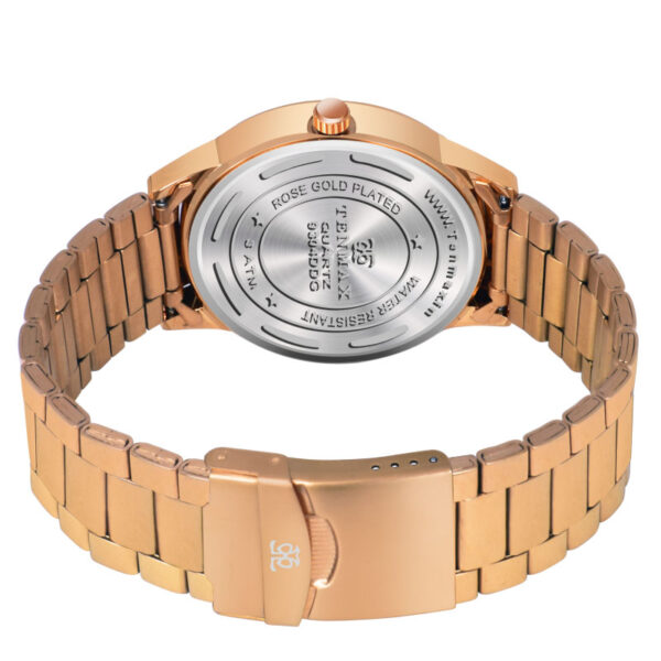 Tenmax Quartz 9304 Day Date White Dial Rose Gold Analog Watch For Men