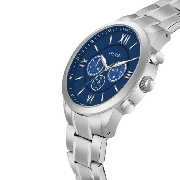 Tenmax Flynn 6120 Multifunction Blue Dial 304 All Steel Analog Watch For Men