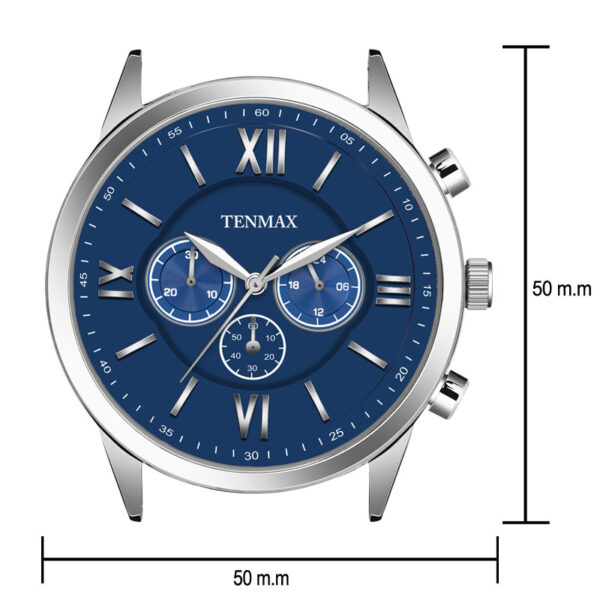 Tenmax Flynn 6120 Multifunction Blue Dial 304 All Steel Analog Watch For Men