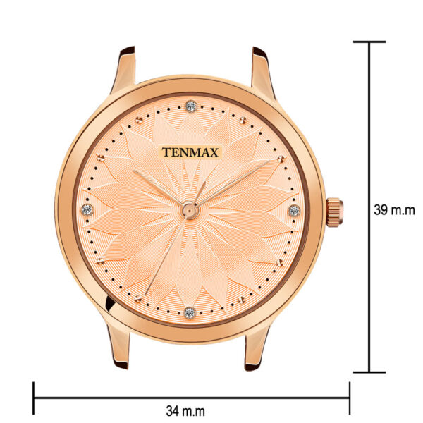 Tenmax Luxe Bloom Collection Quartz 2199 Beige Dial Rose Gold Analog Watch For Women