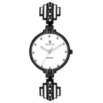 Tenmax Quartz T60 White Dial Black Chain Analog Watch For Women