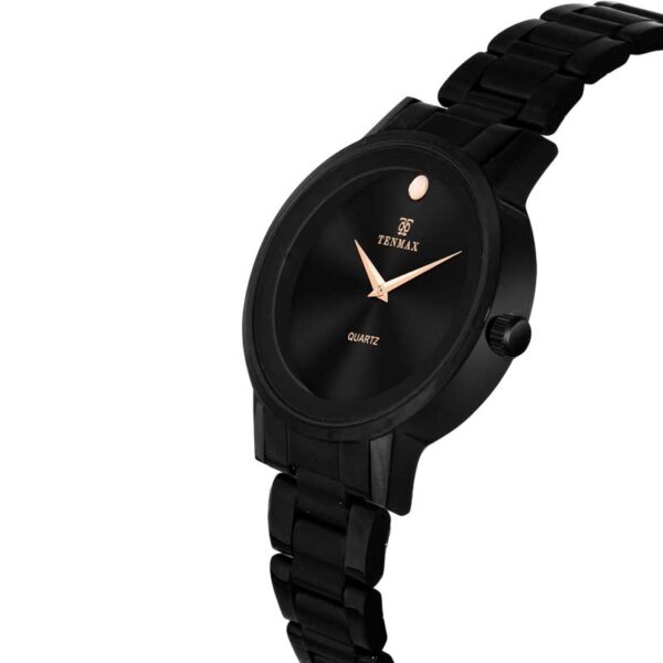 Tenmax Black Aura Collection Quartz 9017 Elegant Black Dial Black Analog Watch For Women