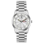 Tenmax SteelFusion Quartz 1237 Day Date Silver Dial Steel Analog Watch For Men