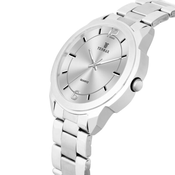 Tenmax Raymond Weil Quartz 6115 Plain Silver Dial All Steel Analog Watch For Men