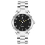 Tenmax Raymond Weil Quartz 6115 Plain Black Dial All Steel Analog Watch For Men